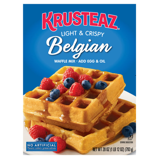 Krusteaz Belgian Waffle Mix, 28 OZ, 4-Pack