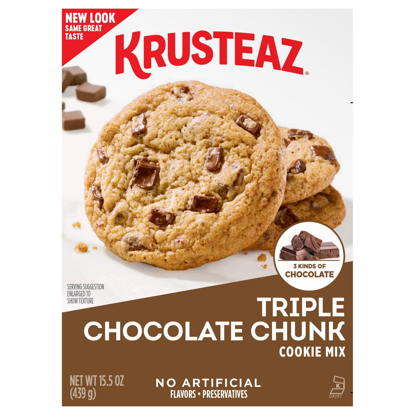 Krusteaz Triple Chocolate Chunk Cookie Mix, 15.5 OZ