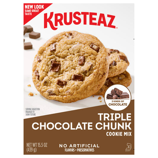 Krusteaz Triple Chocolate Chunk Cookie Mix, 15.5 OZ