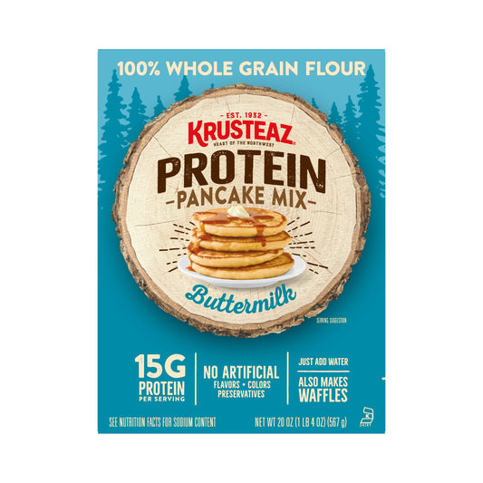 Krusteaz Buttermilk Protein Pancake Mix , 20 OZ, 4-Pack